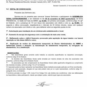 Edital de Convocao para Assembleia Geral Extraordinria que ser realizada no dia 30/11/2023